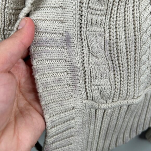 Eddie Baurer‎ 100% cotton beige knit heavy cardigan size small - Picture 8 of 9